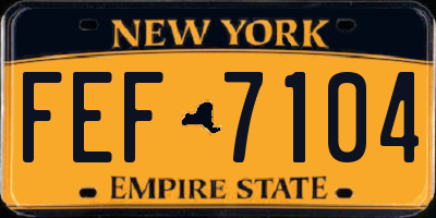 NY license plate FEF7104