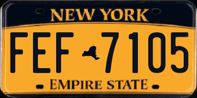 NY license plate FEF7105