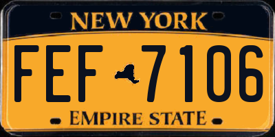 NY license plate FEF7106