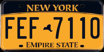 NY license plate FEF7110