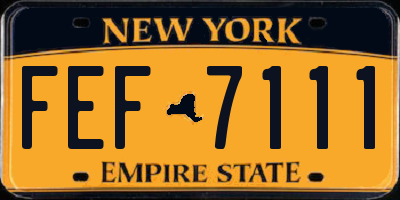 NY license plate FEF7111