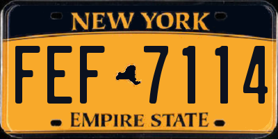 NY license plate FEF7114