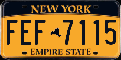 NY license plate FEF7115