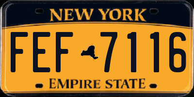 NY license plate FEF7116
