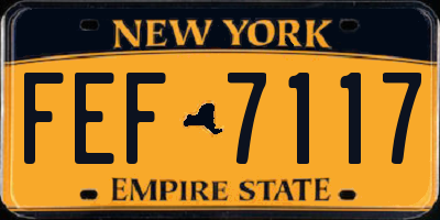 NY license plate FEF7117