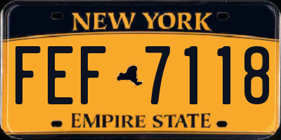 NY license plate FEF7118