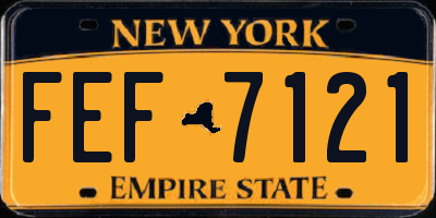NY license plate FEF7121