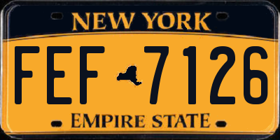 NY license plate FEF7126