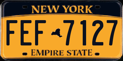 NY license plate FEF7127