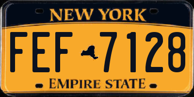 NY license plate FEF7128