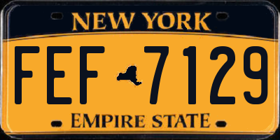 NY license plate FEF7129