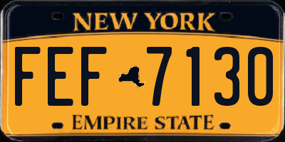 NY license plate FEF7130