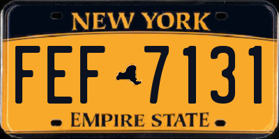 NY license plate FEF7131