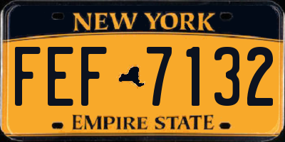 NY license plate FEF7132