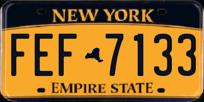 NY license plate FEF7133