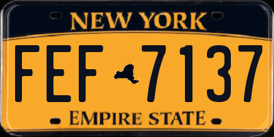 NY license plate FEF7137