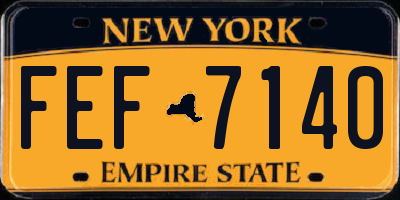 NY license plate FEF7140