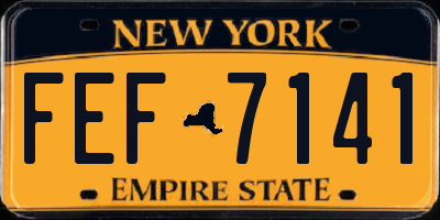 NY license plate FEF7141