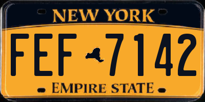 NY license plate FEF7142
