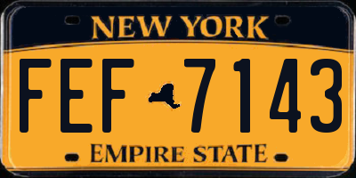 NY license plate FEF7143