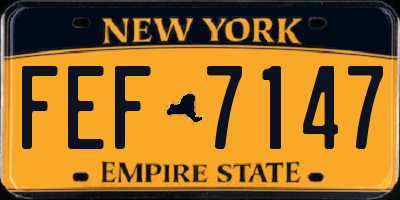 NY license plate FEF7147