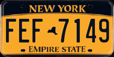 NY license plate FEF7149