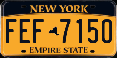 NY license plate FEF7150