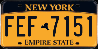 NY license plate FEF7151