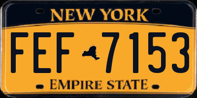 NY license plate FEF7153