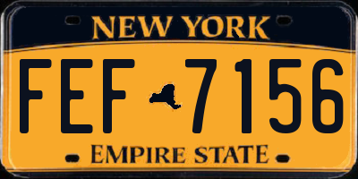 NY license plate FEF7156
