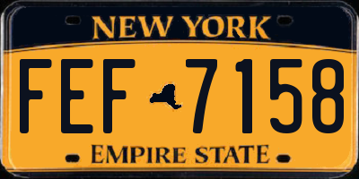 NY license plate FEF7158
