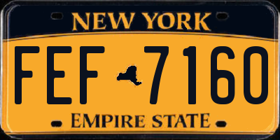 NY license plate FEF7160