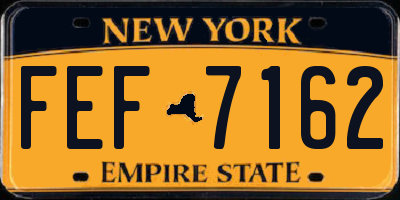 NY license plate FEF7162