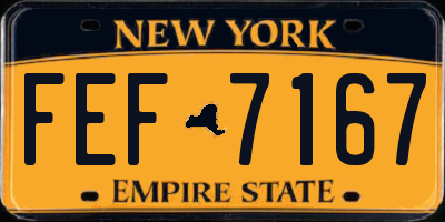 NY license plate FEF7167