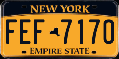NY license plate FEF7170