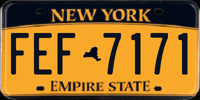 NY license plate FEF7171