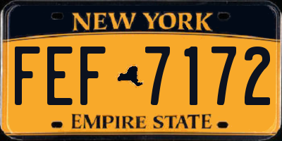 NY license plate FEF7172