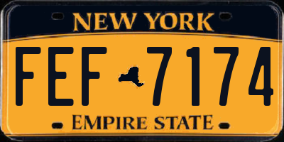 NY license plate FEF7174
