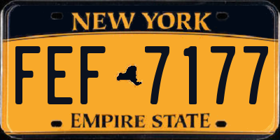 NY license plate FEF7177