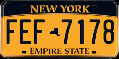 NY license plate FEF7178