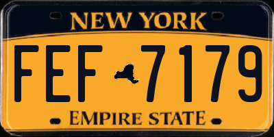 NY license plate FEF7179