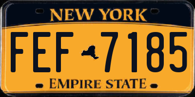 NY license plate FEF7185