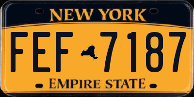 NY license plate FEF7187