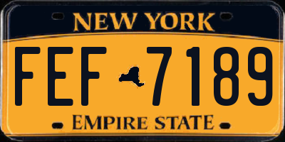 NY license plate FEF7189