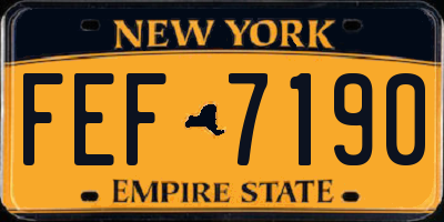 NY license plate FEF7190
