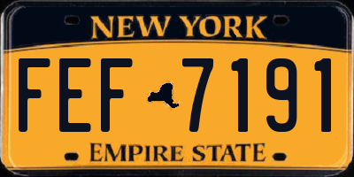NY license plate FEF7191
