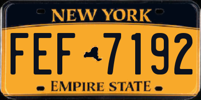 NY license plate FEF7192