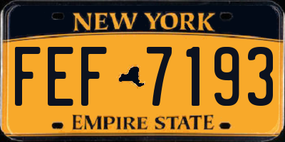NY license plate FEF7193