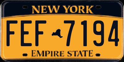 NY license plate FEF7194