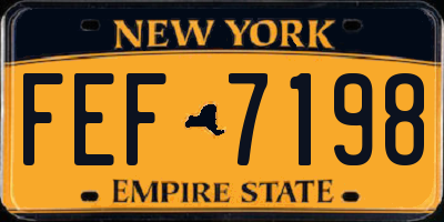 NY license plate FEF7198